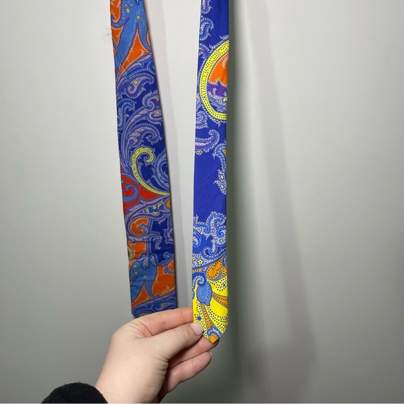 Ted Baker London Men's designer paisley multi color career office neck tie - Picture 3 of 6